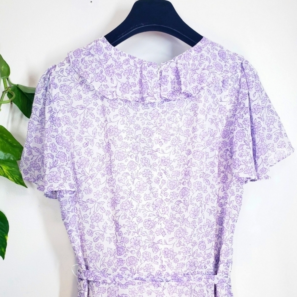 Gal Meets Glam Sophie Elegant Lavender Floral Maxi Dress Size 6 - Picture 11 of 14